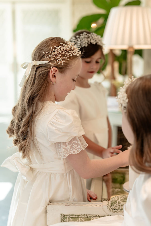 Abigail Silver Pearl Headpiece
