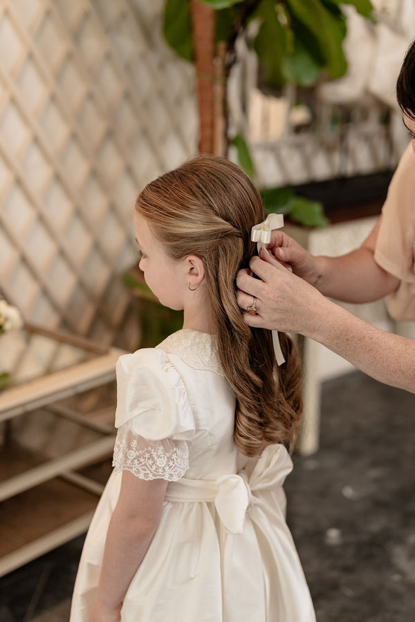 White Satin Bow