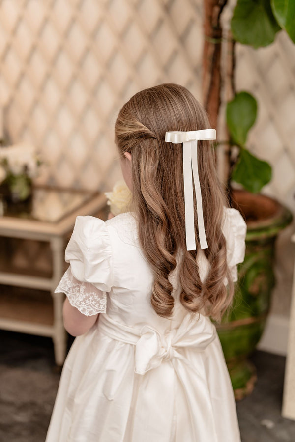 White Satin Bow