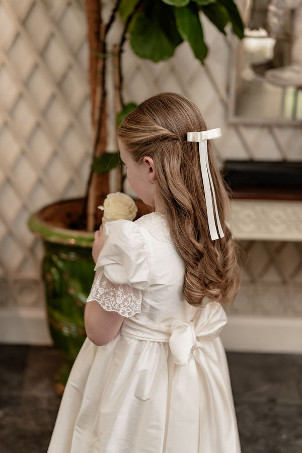 White Satin Bow