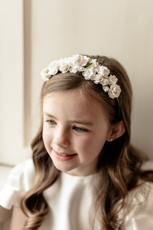 Communion flower crown, Communion flower crown Ireland, First Holy Communion flower crown, First Communion flower crown, girls Communion flower crown, white Communion flower crown, ivory Communion flower crown, floral Communion headpiece, Communion floral crown, Communion flower headpiece, Communion hair accessories, Communion hair accessories Ireland, Communion headpiece Ireland, handmade Communion flower crown, handmade Communion headpiece Ireland, luxury Communion flower crown, girls floral headpiece, 