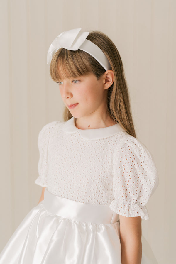 Emily Headband, beautiful luxury Communion headband for 1st holy Communion