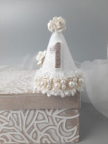 White Lace Birthday Hat