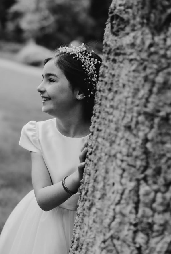 Abigail Silver & White Pearl Headpiece