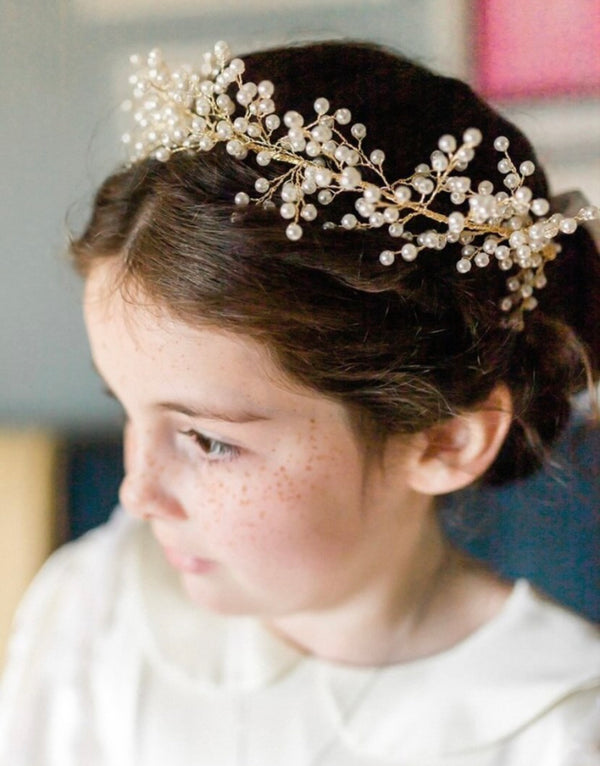 Abigail Gold & Ivory Pearl Headpiece