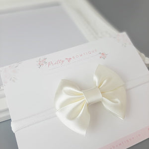 Christening headband, christening bow headband , christening headband baby girl ireland, ivory christening headband, christening accessories, ivory bow headband