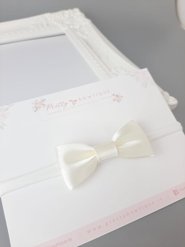 Christening headband, christening bow headband , christening headband baby girl ireland, ivory christening headband, christening accessories, ivory bow headband