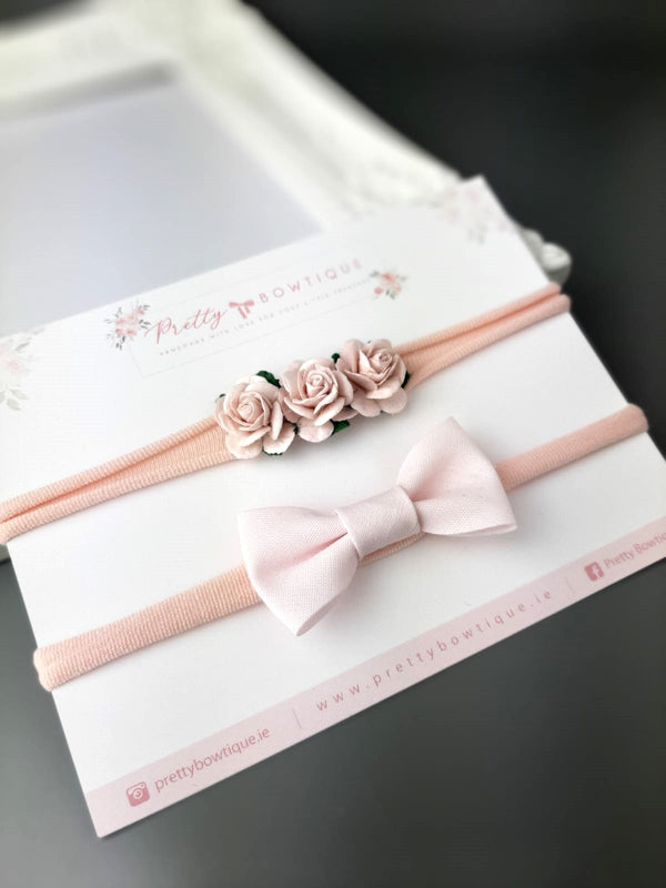 Soft Pink Flower Headband Pack
