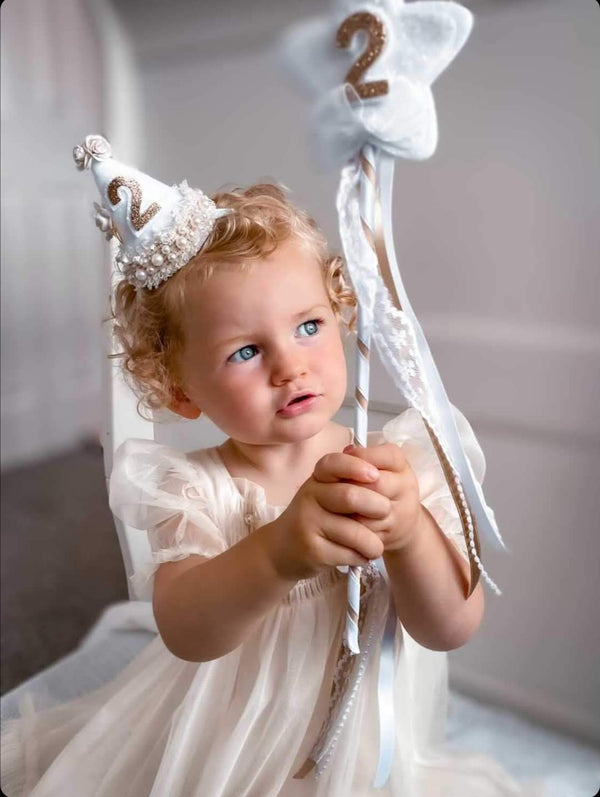 White Lace Birthday Hat