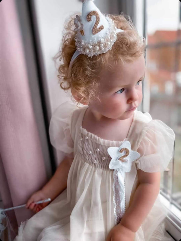 White Lace Birthday Hat