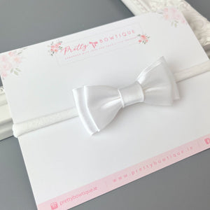 Christening headband, christening bow headband , christening headband baby girl ireland, White christening headband, christening accessories, white bow headband