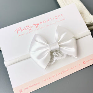 satin and lace baby headband

baby headband for christening

newborn lace bow headband

toddler satin headband

luxury baby headband

double bow baby headband

flower girl headband ireland

special occasion baby headband

soft baby headband for newborns

handmade baby headband ireland