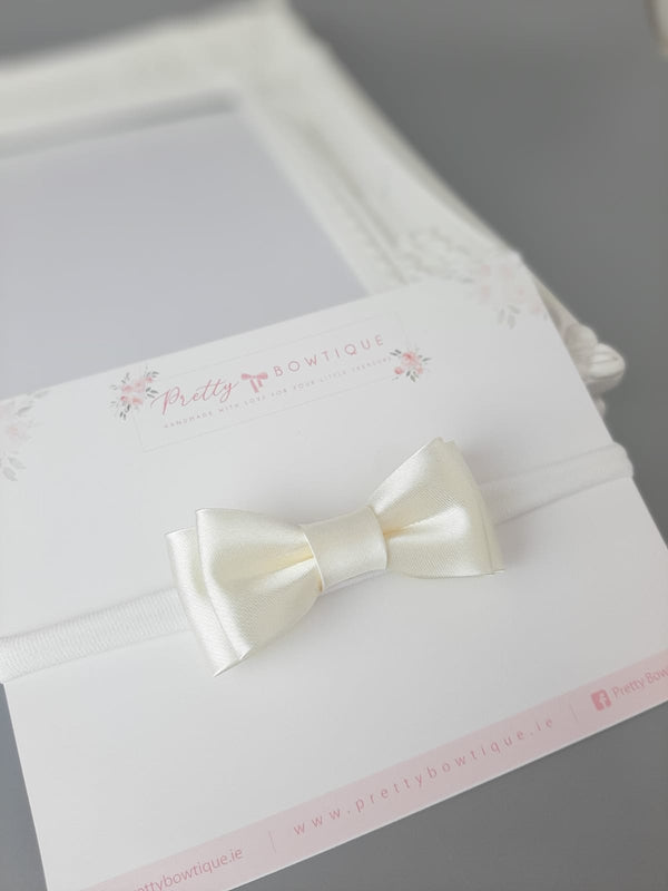 Christening headband, christening bow headband , christening headband baby girl ireland, ivory christening headband, christening accessories, ivory bow headband